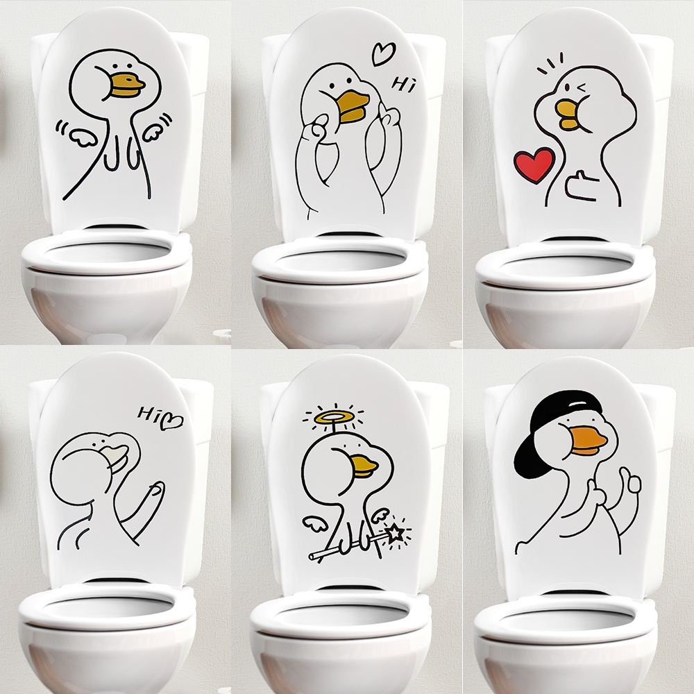 1pc Stiker Dinding Desain Bebek Anti Air Untuk Dekorasi Kamar Mandi / Toilet / Dapur