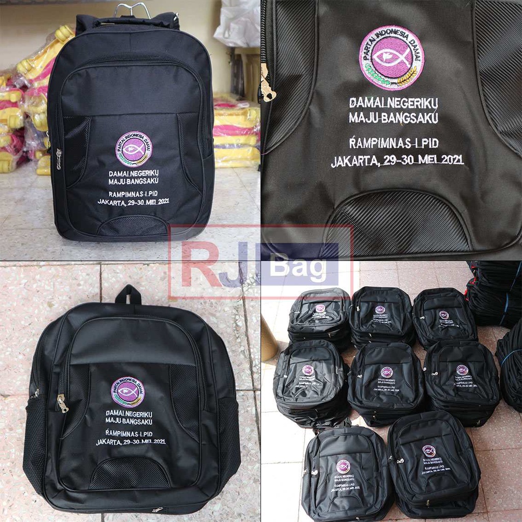 Tas Polo Grosir Murah Damai Negeriku Tas Laptop Gendong Pria Grosir Free Raincover Ransel Custom Sablon Backpack Hitam