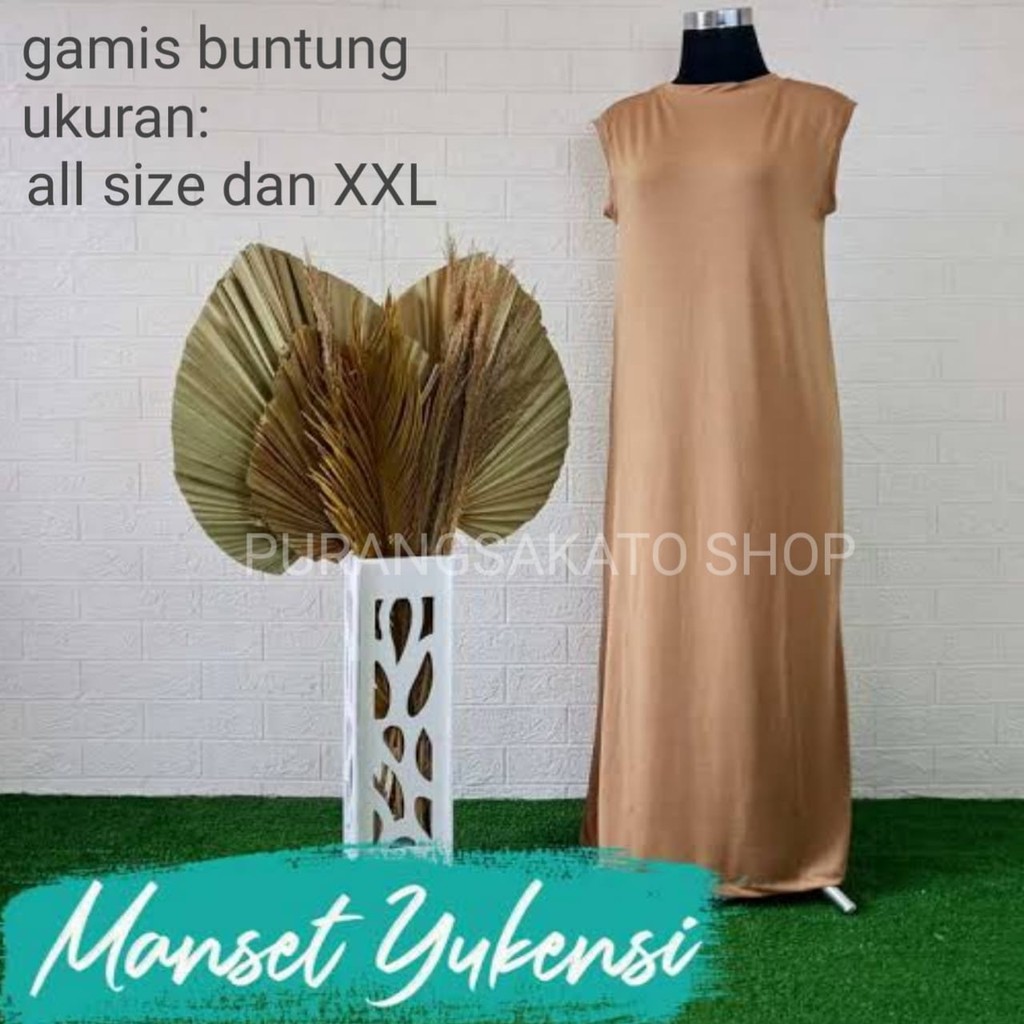 GAMIS YUKENSI TANGAN BUNTUNG.//GAMIS TANPA LENGAN.//GAMIS TERBARU//GAMIS TERMURAH-PURANGSAKATO SHOP