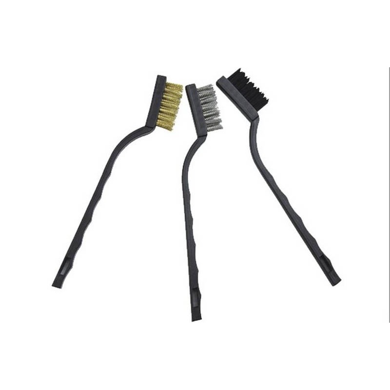 3 pc wire brush set / sikat steel, copper, nylon