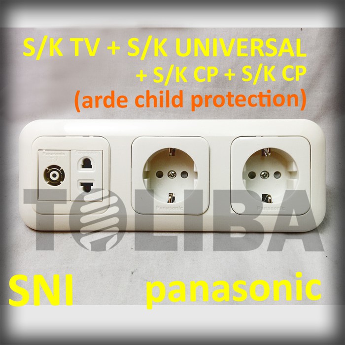 stopkontak tv / stop kontak 3 lubang arde universal cp panasonic ib