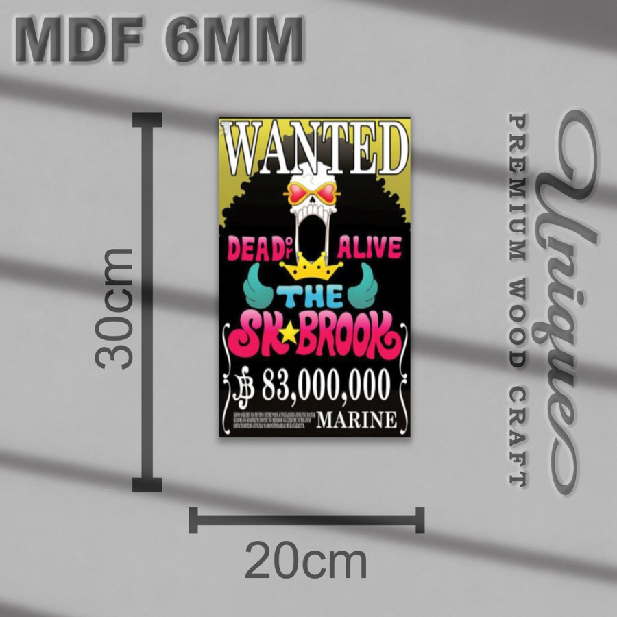 One Piece Wanted Bounty Poster Onepiece Poster Kayu Pajangan Dinding