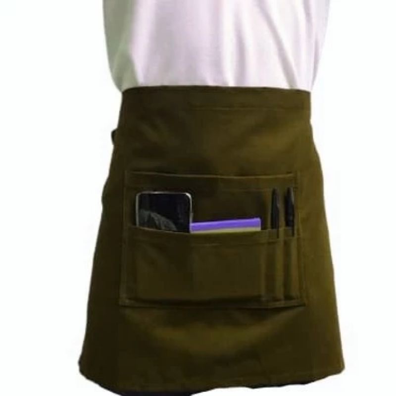 Celemek barista Apron pinggang pendek