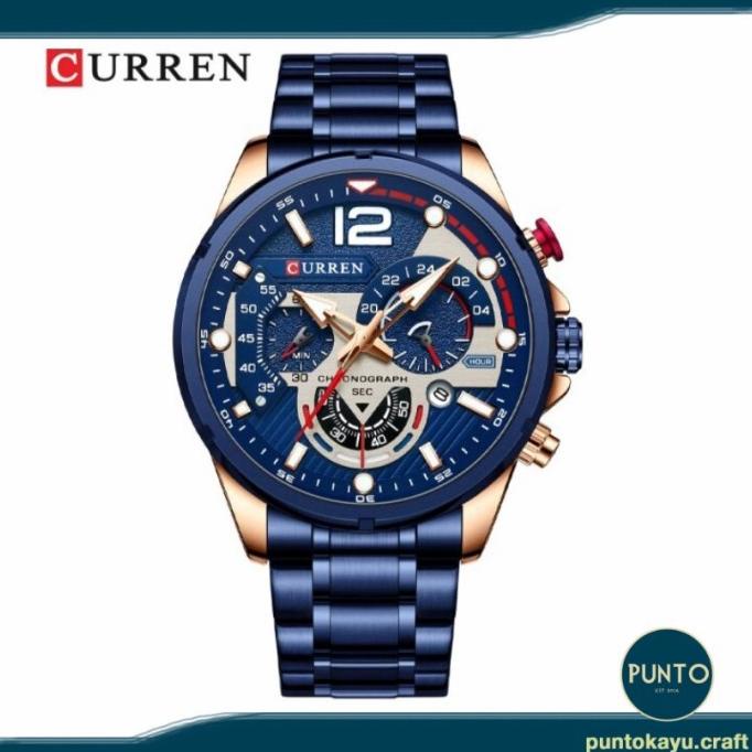 RECOMENDED JAM TANGAN PRIA CURREN 8395 ORIGINAL STAINLESS STEEL CHRONO AKTIF