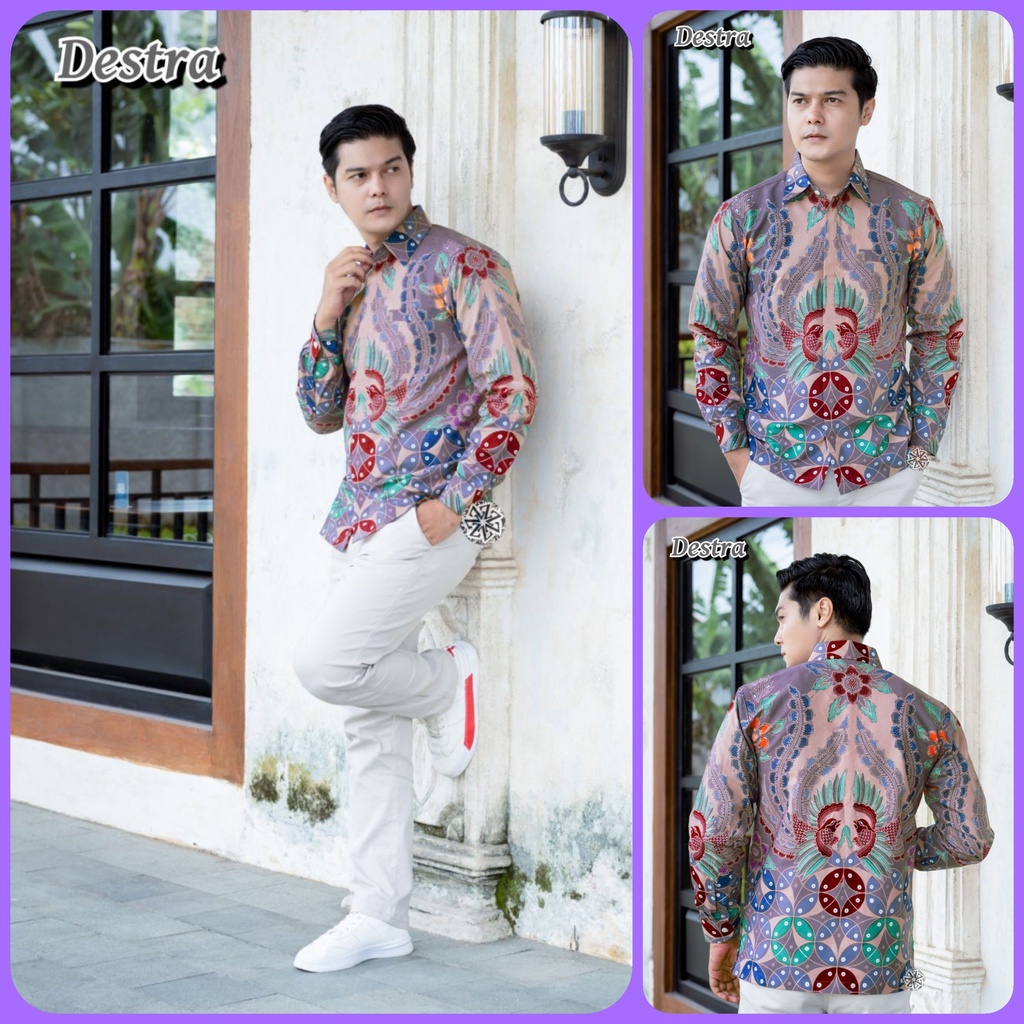BATIK COUPLE MODERN MOTIF JENIFER  KEMEJA &amp; TUNIK KANCING DEPAN BATIK ATASAN BATIK WANITA BATIK PRIA