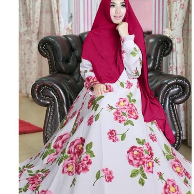 S0RV MW - JUMBO - SYARI SET KHIMAR - MARUMI SYARI WHITE MAGENTA 5U0D