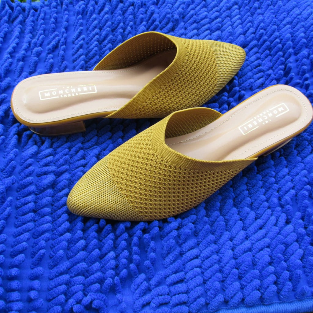 SANDAL MULES HAK WANITA SLOP RAJUT-DA01