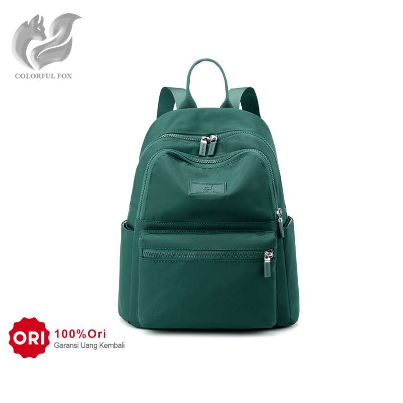 COLORFUL FOX 0483 Tas Ransel Wanita Backpack Wanita Remaja Tas Anti Air WATCHKITE BAEOS-Dark Green