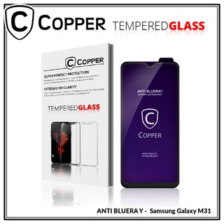 Samsung Galaxy M31 - COPPER Tempered Glass Full Blue Ray