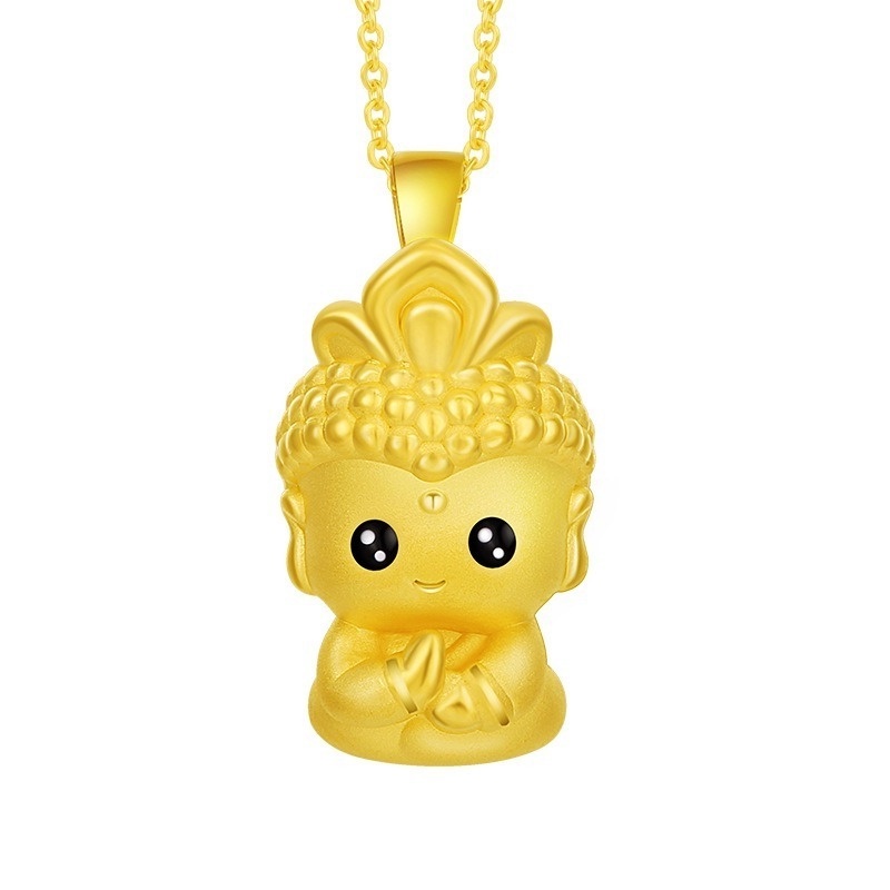 [Ready Stock]Fashion Gold Plated Zodiac Buddha Pendant Necklace