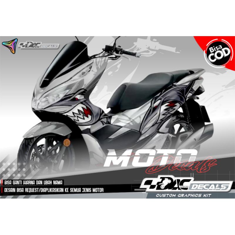 sticker decal full body Honda PCX putih Shark