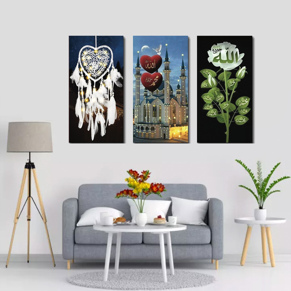 Hiasan Dinding islami 3D / Walldecor / Hiasan Pintu / Dekorasi Ruang Tamu / Poster Kayu Kaligrafi Allah