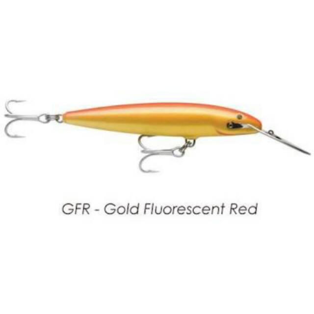 RAPALA MAGNUM CDMAG 14CM/36GR/GFR(GOLD FLUORESCENT RED)SINKING/PLONGEANT HARD LURE MINNOW UMPAN IKAN