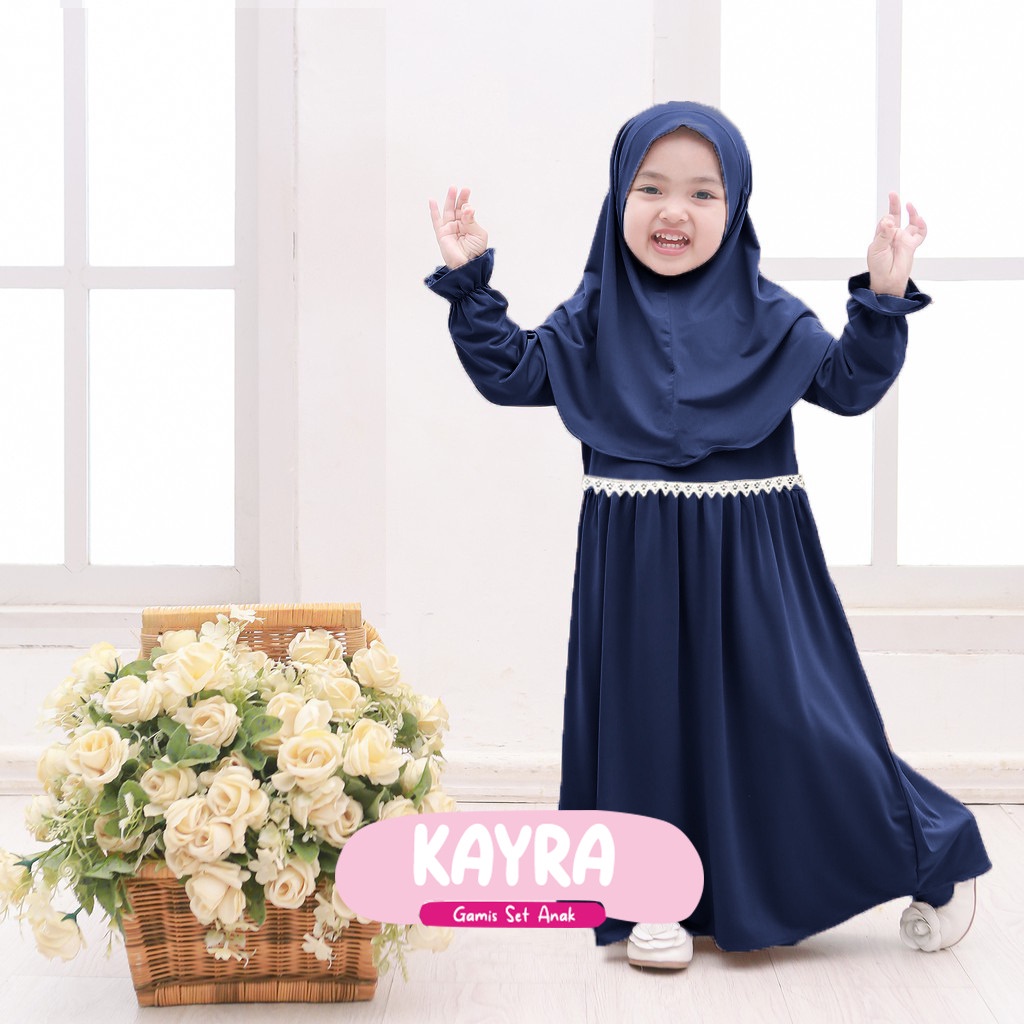 Baju Gamis Bayi Perempuan 0-3 tahun Pakaian Muslim Anak Free Jilbab Dress Lebaran