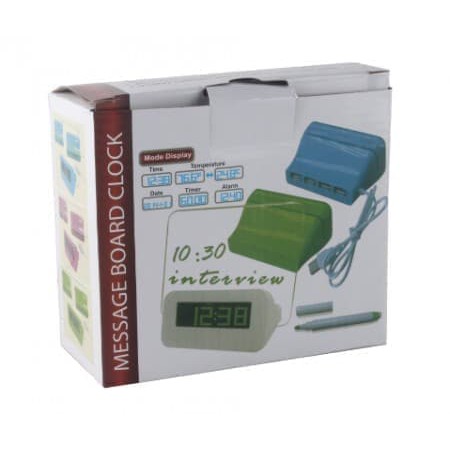 

DIGITAL CLOCK LED BOARD MEMO LAMP SPIDOL JAM MEJA USB SUHU KALENDER OK