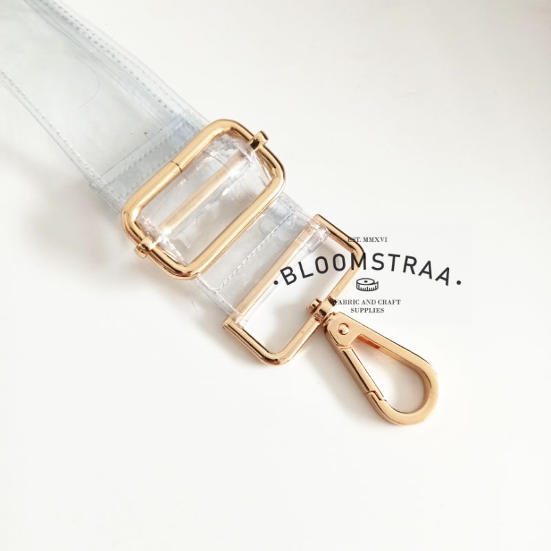 Bag strap transparan 3,8cm 38mm tali tas mika 3,8 cm 38 mm Strap Tas 4cm transparent