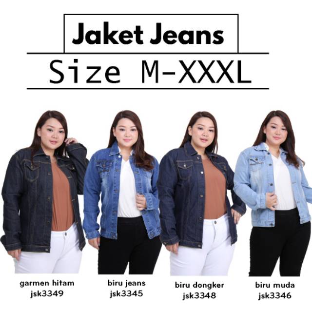 Jaket Jeans Wanita Big size JSK Jeans