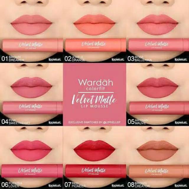  WARDAH  COLORFIT VELVET  MATTE LIP MOUSSE lipstik Wardah  