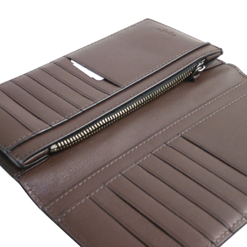 Coach Long Wallet Brown Embossed