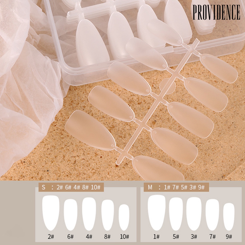 Providence 100Pcs / Set Kuku Palsu Ultra Panjang Flexible Warna Matte Untuk Nail Art