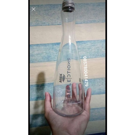 Botol Aqua BEKAS (Botol beling bekas) aqua 380 ml , botol beling bekas untuk vas bunga , DIY , praka