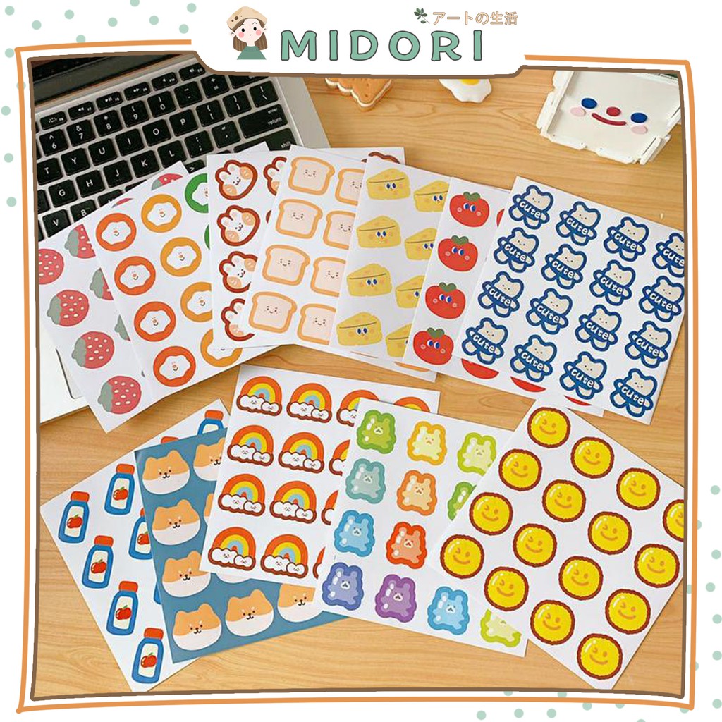 

[MIDORI] 2Pcs Sticker CUTE MULTI SERIES Stiker DIY Journal Scrapbook Sticker Hias - B0237