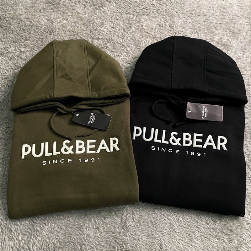 SWEATER HOODIE PULL &amp; BEAR FULLBORDIR TIMBUL FULL TAG AND LABEL