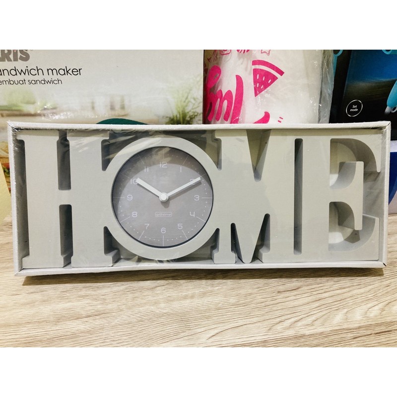 INFORMA Dekorasi Tulisan HOME jam Meja Polyestrene39 x 15 x 4 cm / Pajangan Dinding Home / Dekorasi Dinding / dekorasi meja / TABLE CLOCK PS HOME 39X15X4CM 1812.07