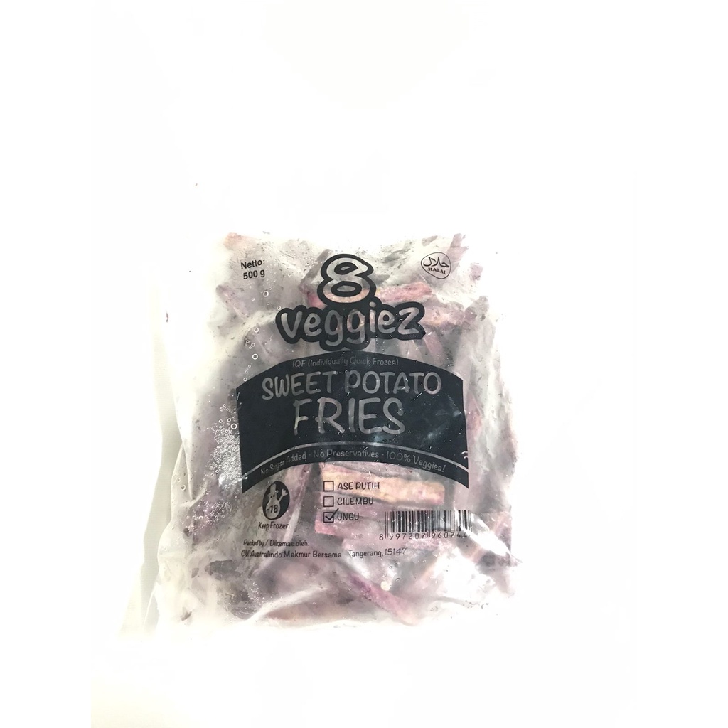 8 Fruitz IQF Purple Sweet Potato IQF / Ubi Ungu Beku 500 gr
