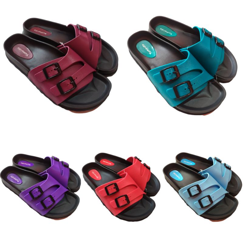 Sandal slop wanita bahan karet sandal Yumeida LD-20083 L