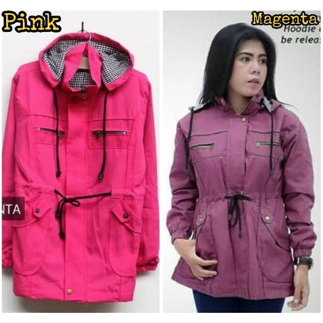 [COD] Jaket Parka Wanita Big size  Hoodie  motif bolak-balik