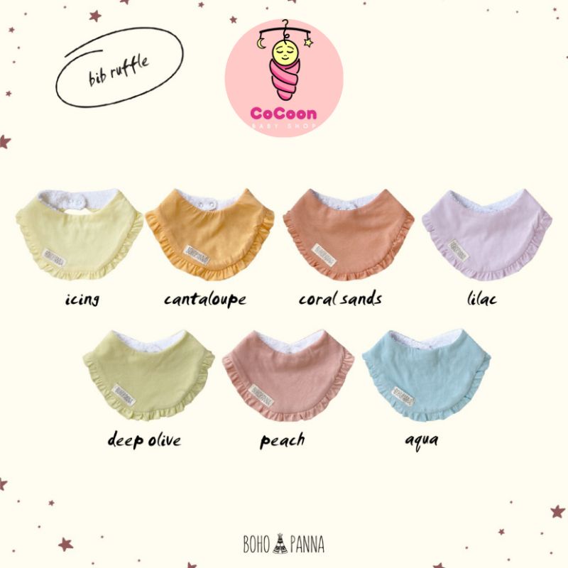 Bohopanna BIB Ruffle / Celemek / Slabber / Slaber Bayi Lucu / Bohobaby / Bohopana / Boho Pana