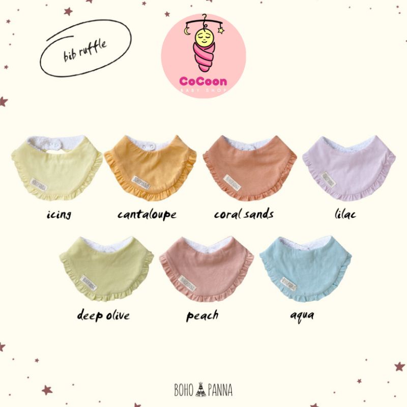 Bohopanna BIB Ruffle / Celemek / Slabber / Slaber Bayi Lucu / Bohobaby / Bohopana / Boho Pana