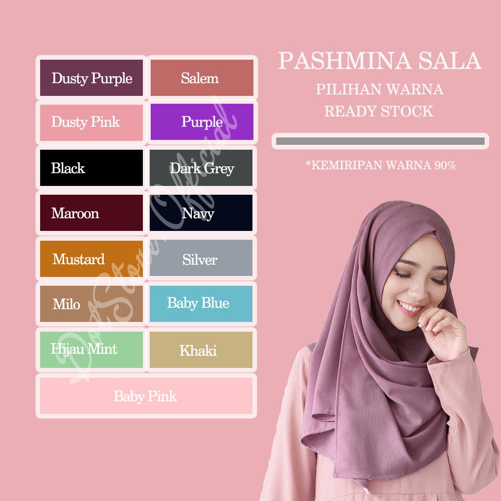 SALE MEDIUM Pasmina Instan Sala Pashtan Jilbab Instant 