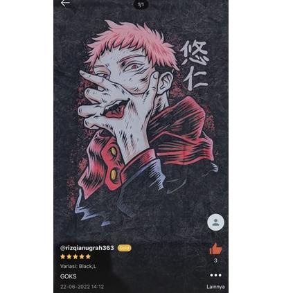 Bagus Dipakai.. Psycho Crucify "Itadori Yuji" Oversized T-Shirt | Stone Wash | Kaos Yuji Itadori | A