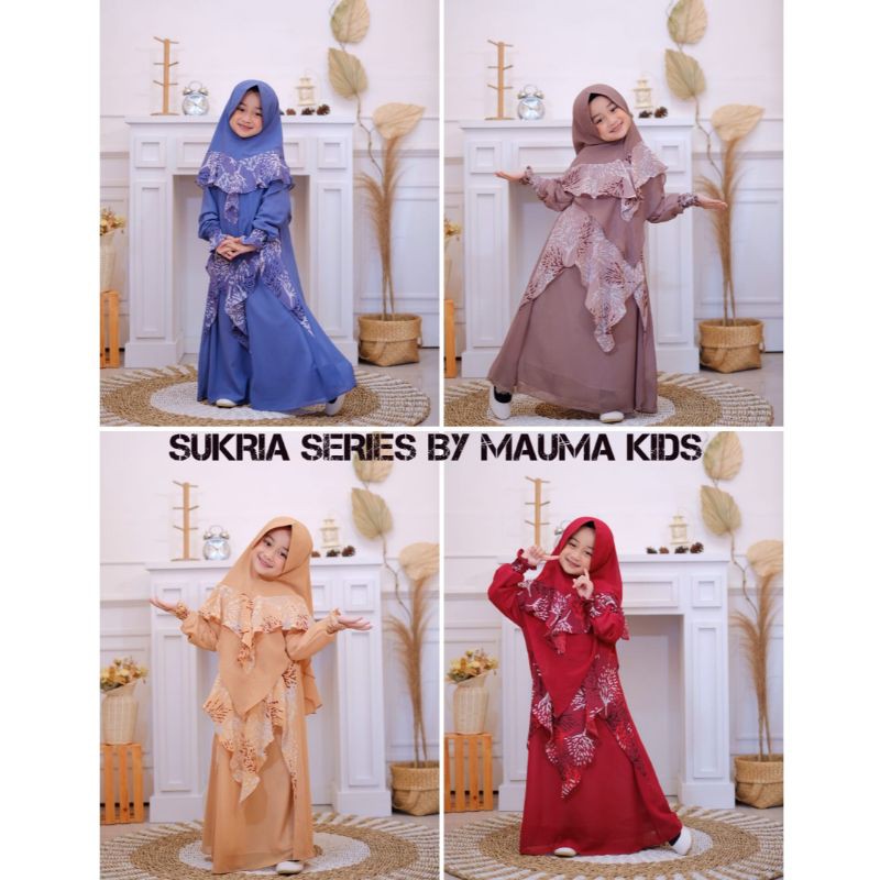 GAMIS ANAK SET HIJAB-SUKRIA SERIES By MAUMA KIDS