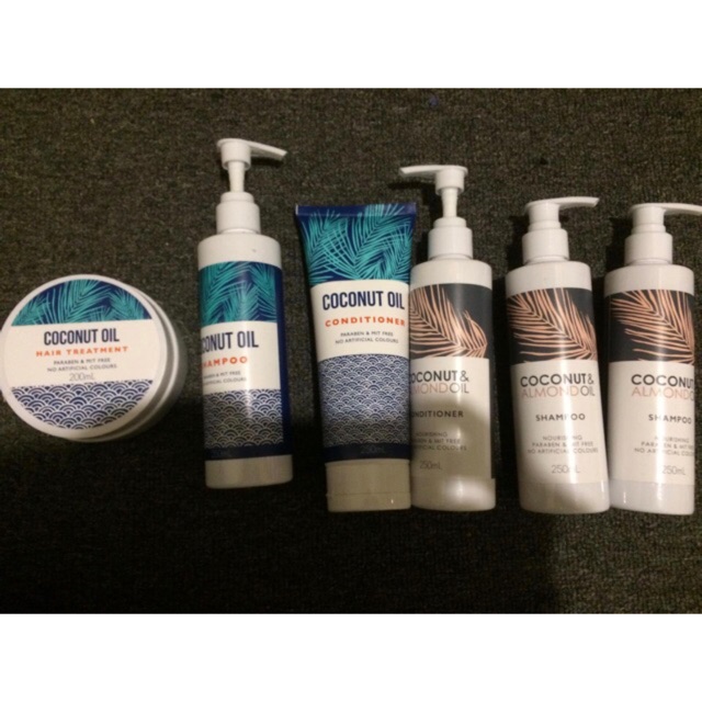 Coconut oil & coconut almond oil & argan treatment hair shampoo conditioner k mart kmart australia