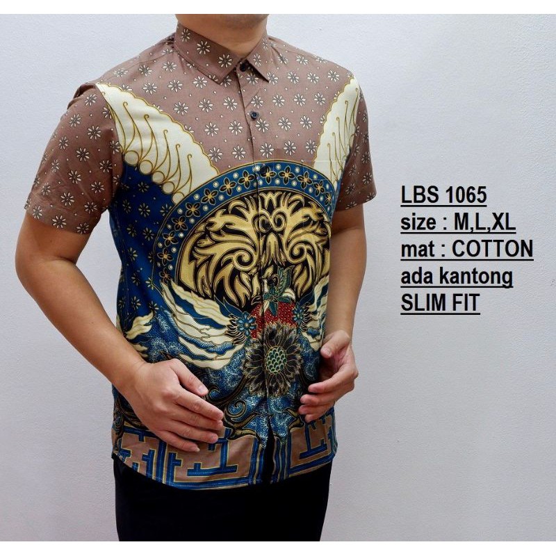 CBS 760 HEM KEMEJA BATIK PRIA SLIM FIT LENGAN PENDEK COLIN DION