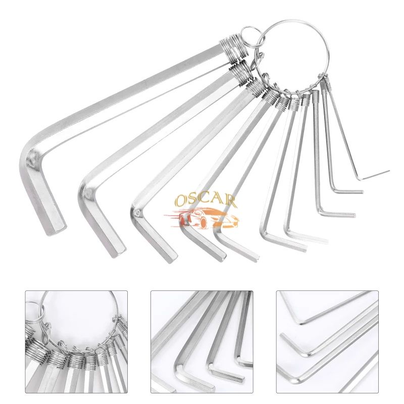 KUNCI L SET 10 PCS PLAT HEX HEXAGONAL KEY WRENCH CHROME 10PCS SHORT LONG PENDEK PANJANG