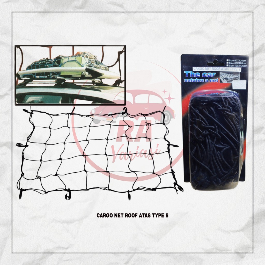 Jaring bagasi atas atap mobil Cargo net atas atap mobil