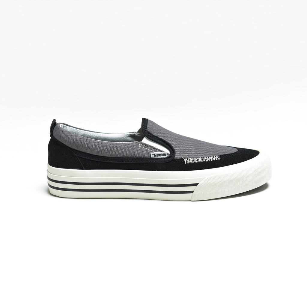 SEPATU TIMEBOMB | SLIP ON PREDATOR V5 ( GREY CANVAS STRIPE )