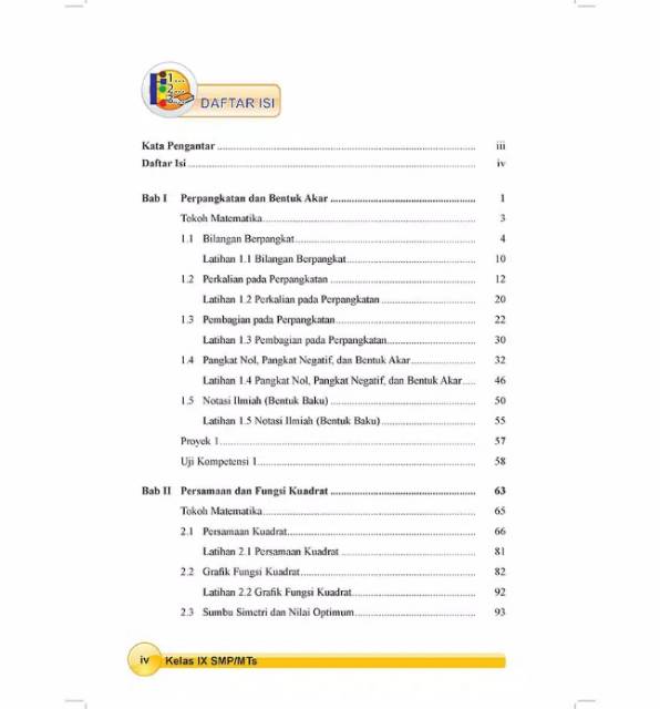 Buku Siswa Matematika Kelas 9 Kurikulum 2013 Revisi 2018 Shopee