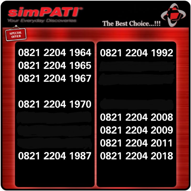 nomor cantik simpati tahun 2204 nomer telkomsel tahun lahir