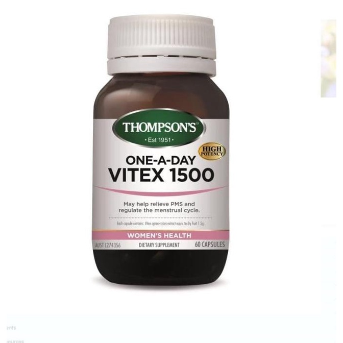 Thompson's One-A-Day Vitex 1500mg Atasi Gejala PMS 60 Capsules
