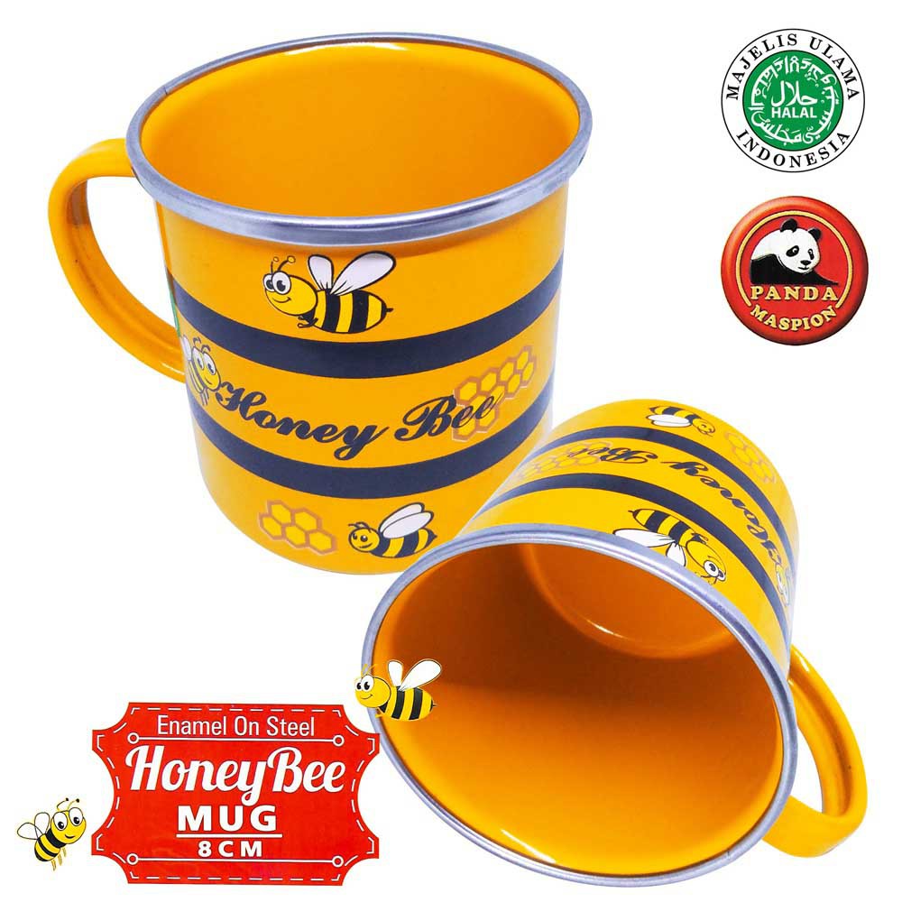 Maspion Mug Enamel Honey Bee - 8  cm