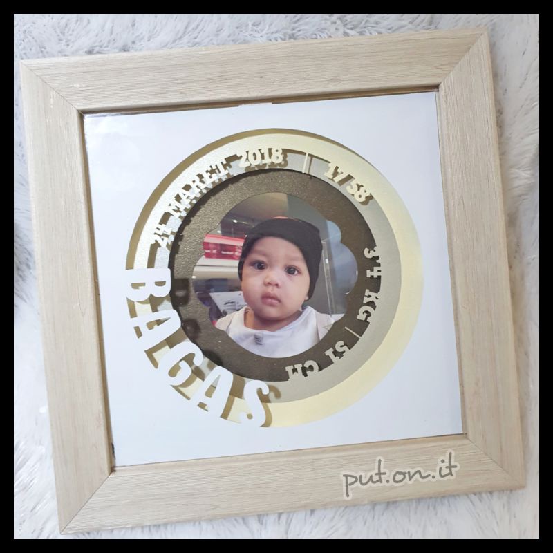 Frame foto 3d / Kado bayi newborn / hadiah bayi baru lahir / birth card frame / baby box frame