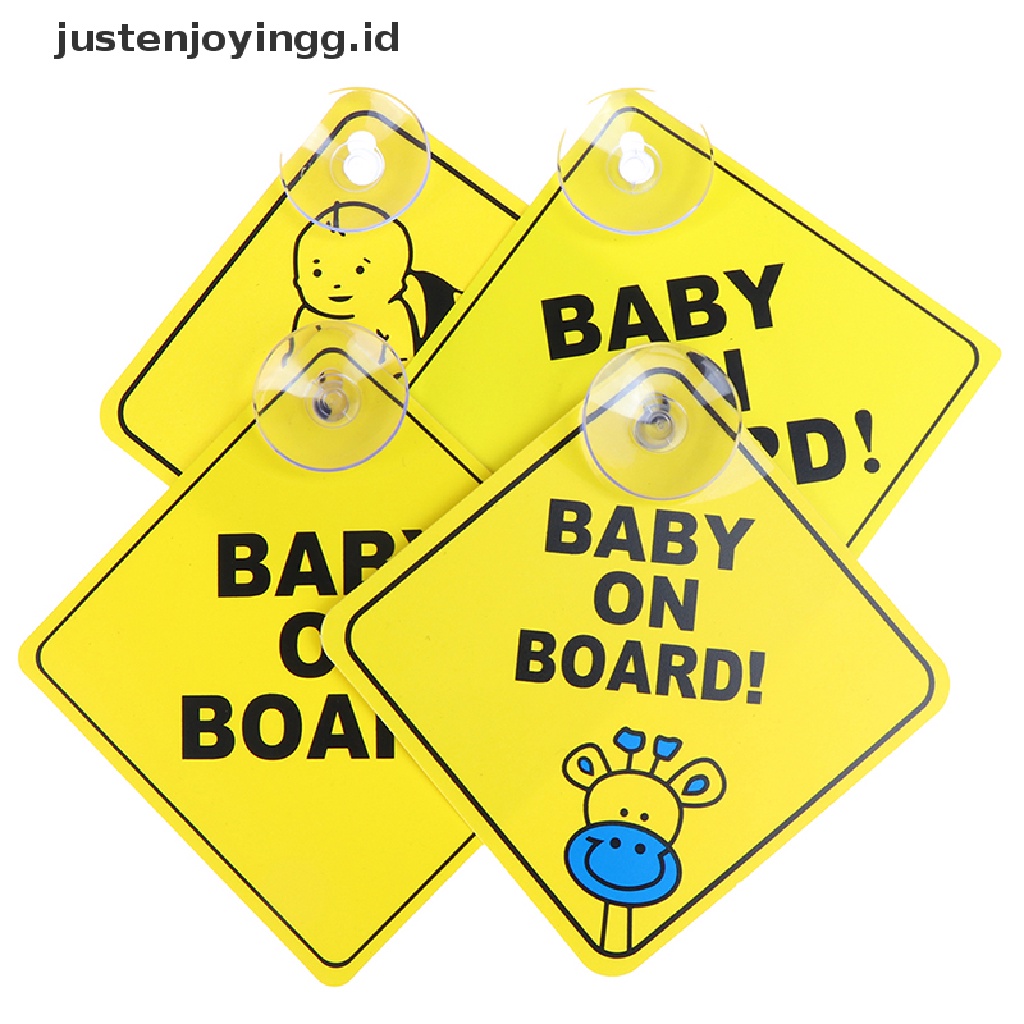 / / Justenjoyingg.id / Baby On Board Tanda Peringatan Reflektif 12CM Warna Kuning Untuk Kaca Mobil