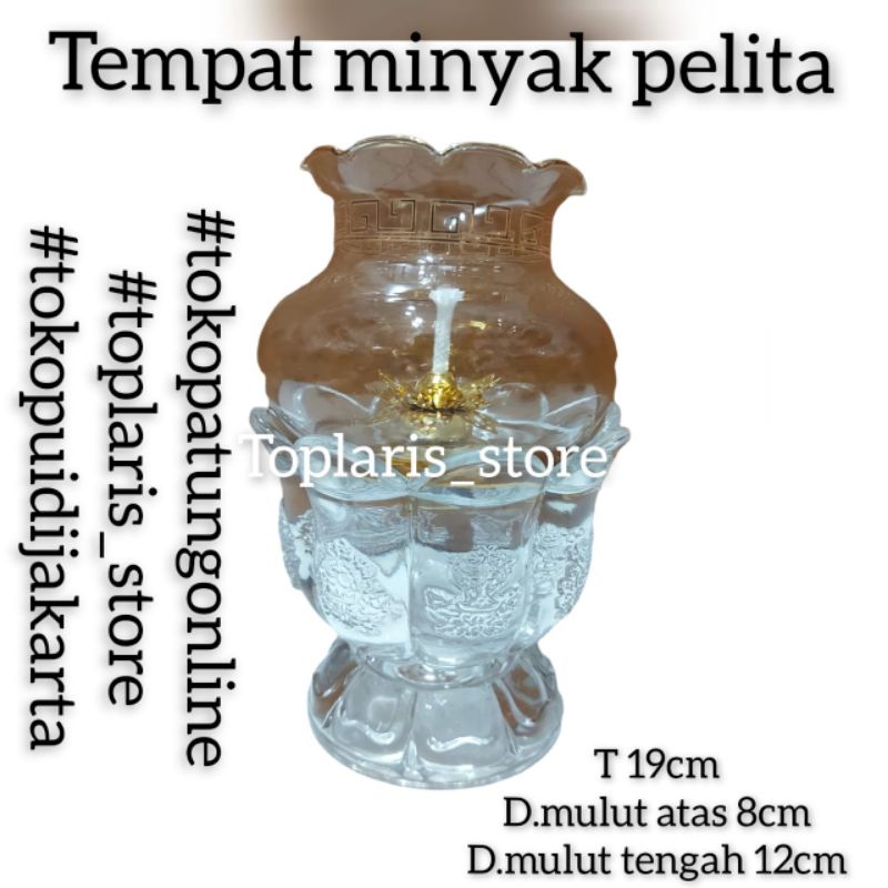 Tempat Minyak Parafin Pelita Kaca Kristal