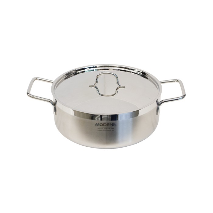 Modena WALDEMAR ZY 2402 - Sauteuse Pan Panci tumis untuk kompor gas listrik induksi 24 cm Stainless