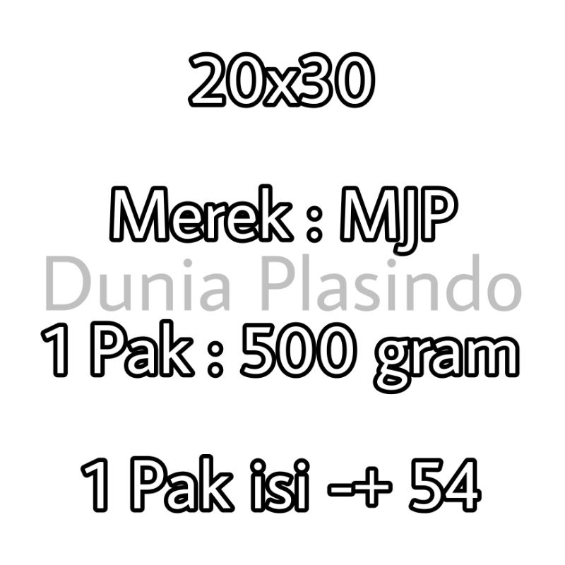 Plastik PP Bening MJP Tebal 0.06 Lebar 20 Uk.20x30 20x35